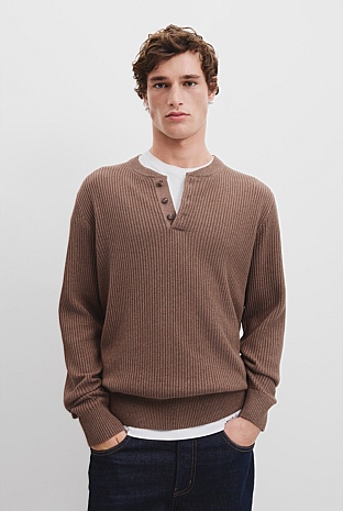 Australian Cotton Waffle Henley