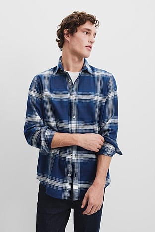 Regular Fit Australian Good Earth Cotton Flannel Check Shirt