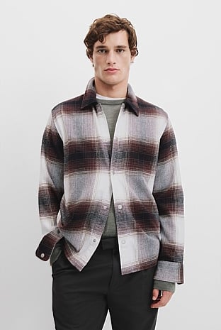 Organically Grown Cotton Brushed Check Overshirt