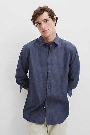 Organically Grown Cotton Regular Fit Herringbone Shirt