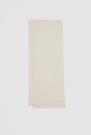Wool Cashmere Rib Scarf