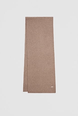 Wool Cashmere Rib Scarf