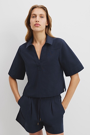 Organically Grown Cotton Short Sleeve Popover