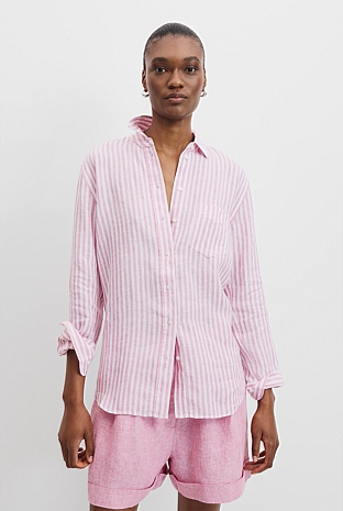 Organically Grown Linen Stripe Shirt