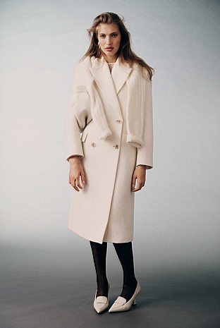 Double-Breasted Boucle Coat