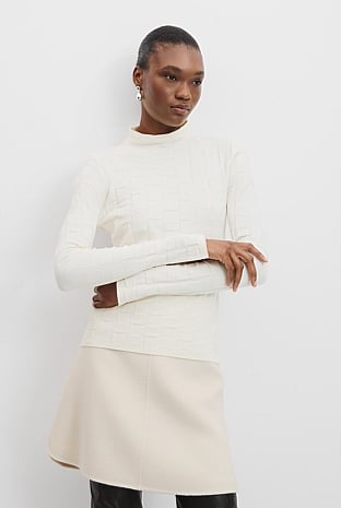 Basketweave Long Sleeve Knit