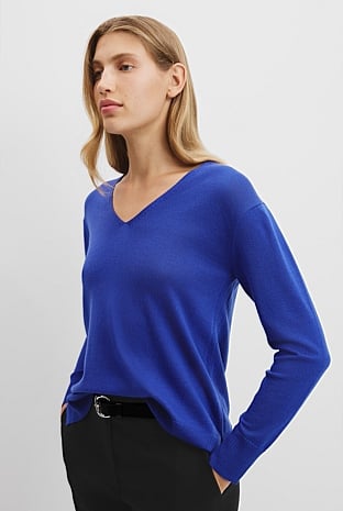 Verified Australian Merino Wool V-Neck Knit