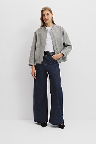 Wool Blend Bomber Jacket