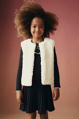 Organically Grown Cotton Blend Embroidered Knit Dress