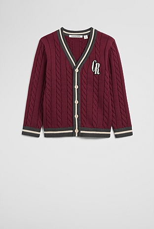 Organically Grown Cotton Varsity Cardigan