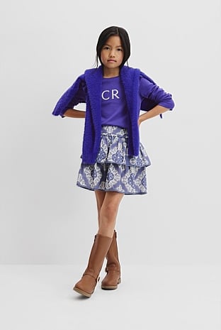 Australian Cotton Long Sleeve Logo Frill T-Shirt