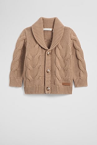 Organically Grown Cotton Shawl Collar Cardigan