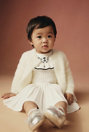 Organically Grown Cotton Embroidered Knit Dress