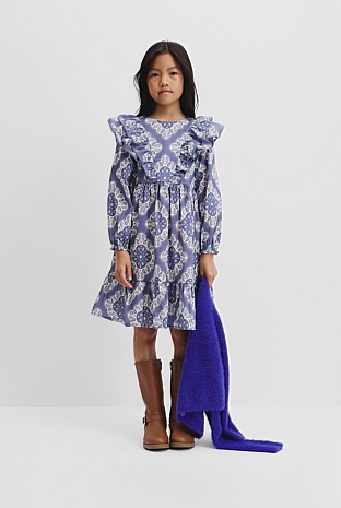 Organically Grown Cotton Paisley Frill Dress