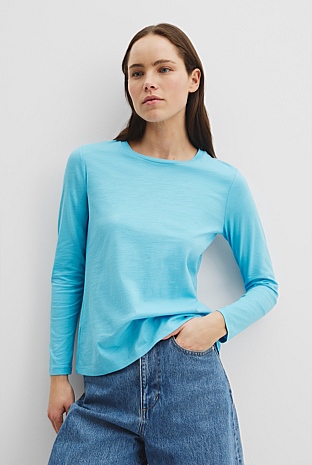 Australian Good Earth Cotton Textured Slub T-Shirt