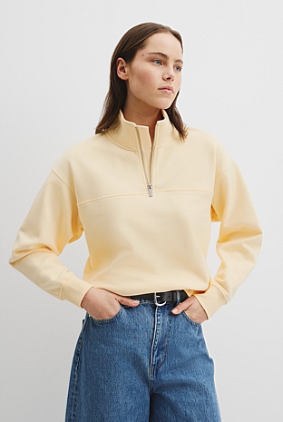 Australian Cotton Logo Half Zip Neck Sweat