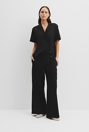 Textured Cotton Pant