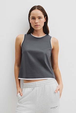 Australian Cotton Contrast Detail Tank