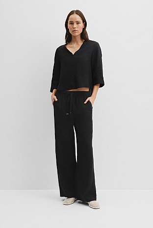 Tie Detail Linen Pant