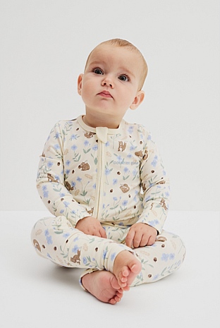 Organically Grown Cotton Squirrel Floral Jumpsuit