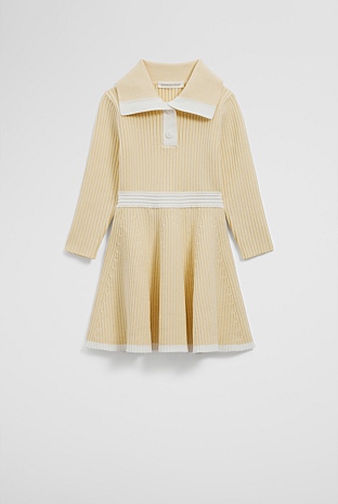Organically Grown Cotton Collared Knit Dress