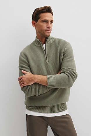 Australian Cotton Half Zip Knit