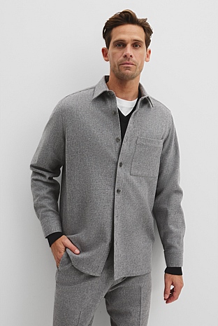 Wool Blend Button Shirt