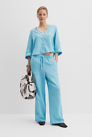 Organically Grown Cotton Crop Sleeve Linen Shirt