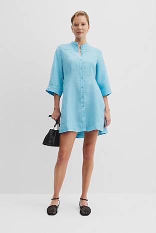 Organically Grown Linen Shirt Mini Dress