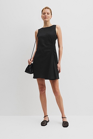 Organically Grown Linen Ruched Mini Dress