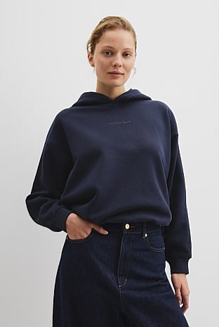 Australian Good Earth Cotton Drawcord Hooded Sweat