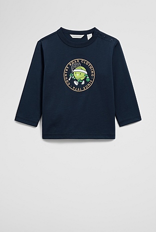 Organically Grown Cotton Long Sleeve Tennis Mascot T-Shirt