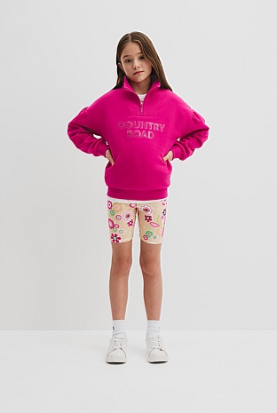 Australian Cotton Blend Sequin Half Zip Sweat