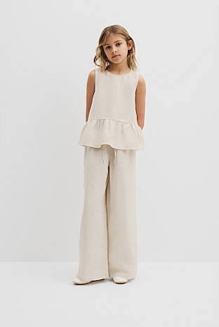 Linen Ruffle Top