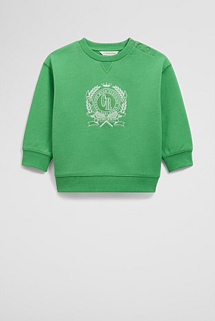 Organically Grown Cotton Varsity Boucle Oversized Sweat
