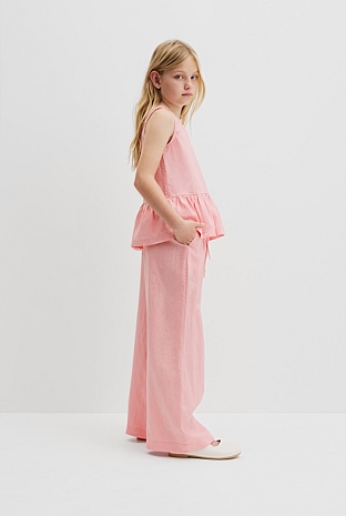 Linen Ruffle Top