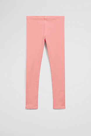 Organically Grown Cotton Blend Solid Rib Legging