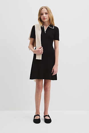 Knit Polo Mini Dress