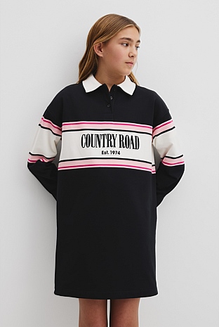 Teen Organically Grown Cotton Logo Rugby Dress