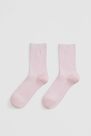 Australian Cotton Blend CR Ribbed Three-Quarter Crew Sock