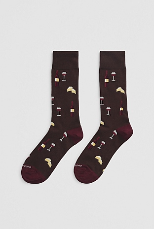 Australian Cotton Blend Cheese and Wine Sock