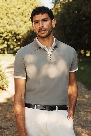 Mercerised Cotton Pique Zip Polo
