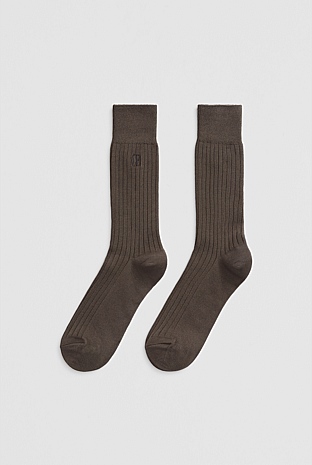 Australian Cotton Blend CR Rib Crew Sock