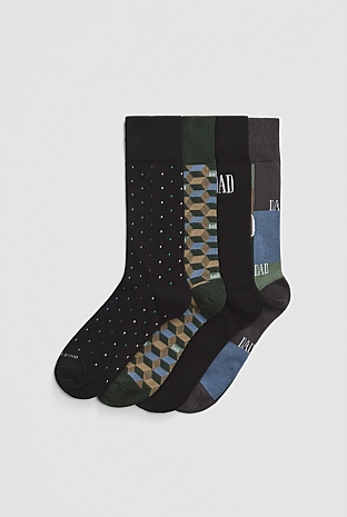 Australian Cotton Blend Dad Sock Pack of 4