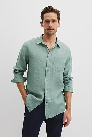 Regular Fit Organically Grown Delave Linen Shirt