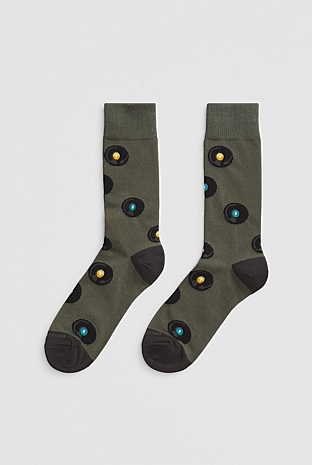 Australian Cotton Blend Music Records Sock