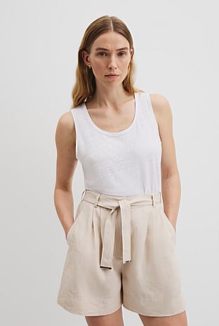 Organically Grown Linen Scoop Neck Tank