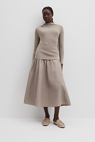 Mix Media Knit Skirt