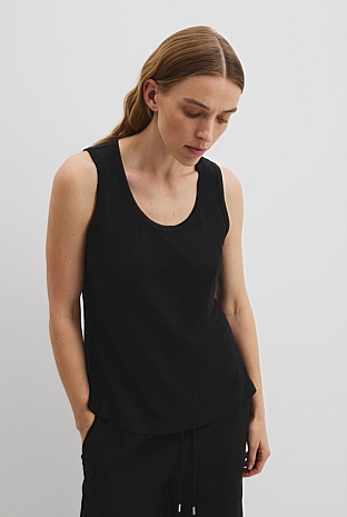Organically Grown Linen Scoop Neck Tank