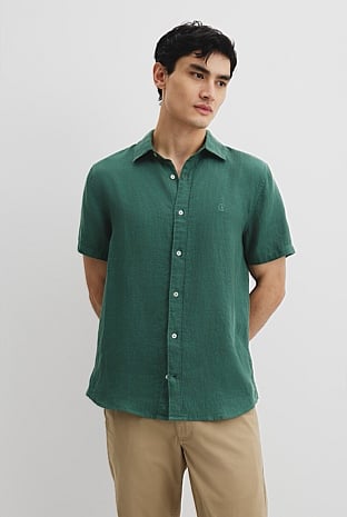 Regular Fit Organically Grown Linen Short Sleeve Shirt